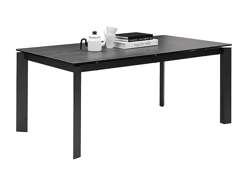 Esstisch mit Keramik Platte in Anthrazit und Grau ausziehbar