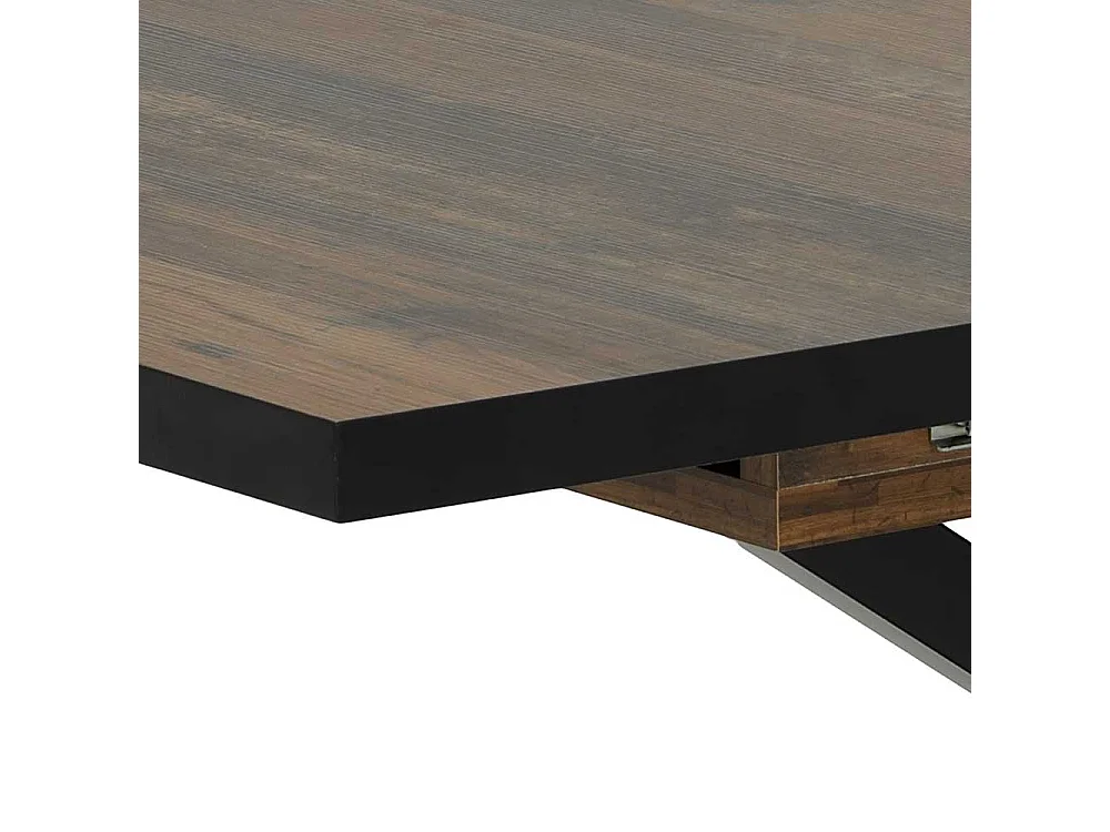 Moderner Esstisch in Holz Antik Optik und Schwarz ausziehbar