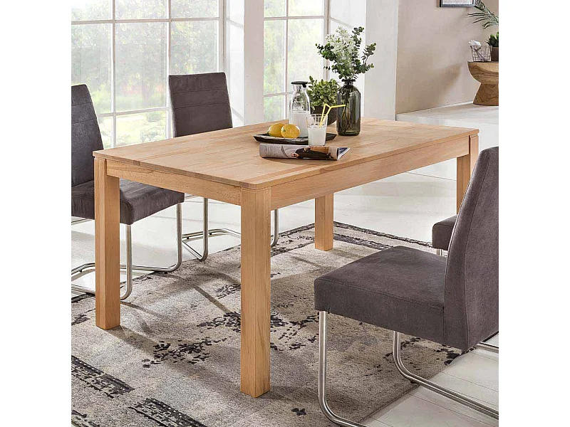 Holztisch aus Kernbuche massiv lackiert ausziehbarr