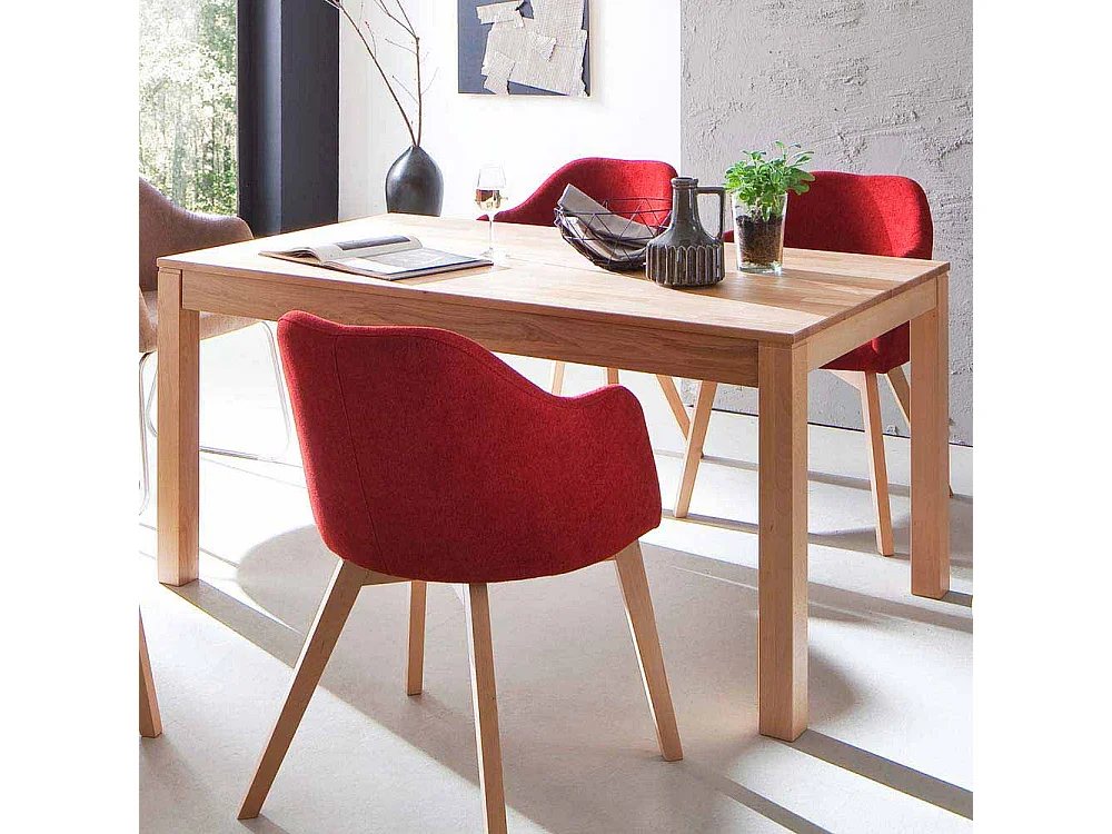 Holztisch aus Kernbuche massiv lackiert ausziehbarr