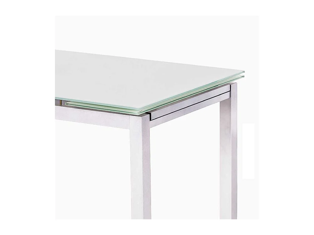 Ausziehbarer Tisch in Weiß Glasplatte