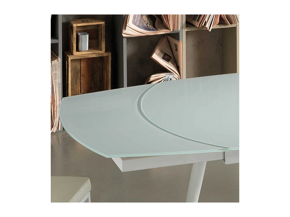 Esszimmertisch mit Glasplatte Kunstleder ausziehbar