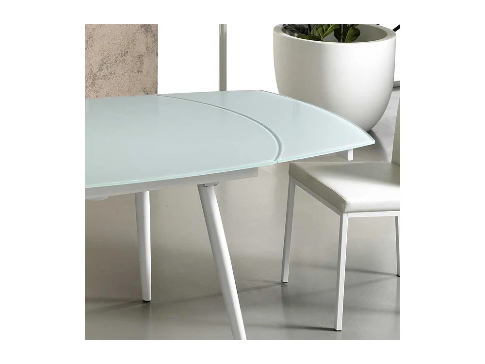 Esszimmertisch mit Glasplatte Kunstleder ausziehbar