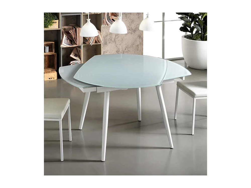 Esszimmertisch mit Glasplatte Kunstleder ausziehbar