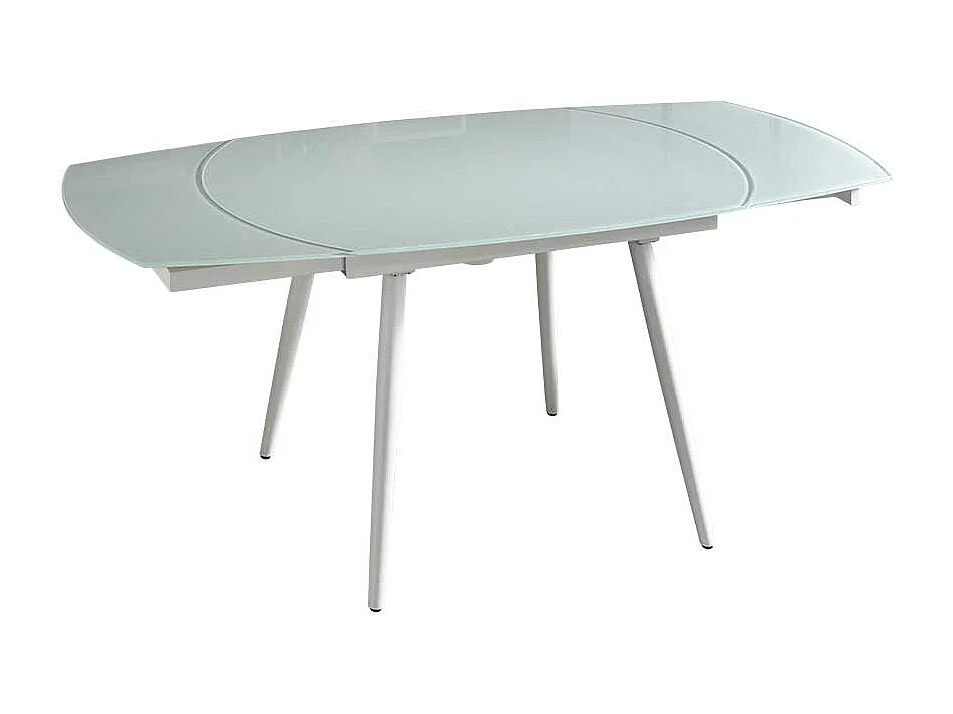 Esszimmertisch mit Glasplatte Kunstleder ausziehbar