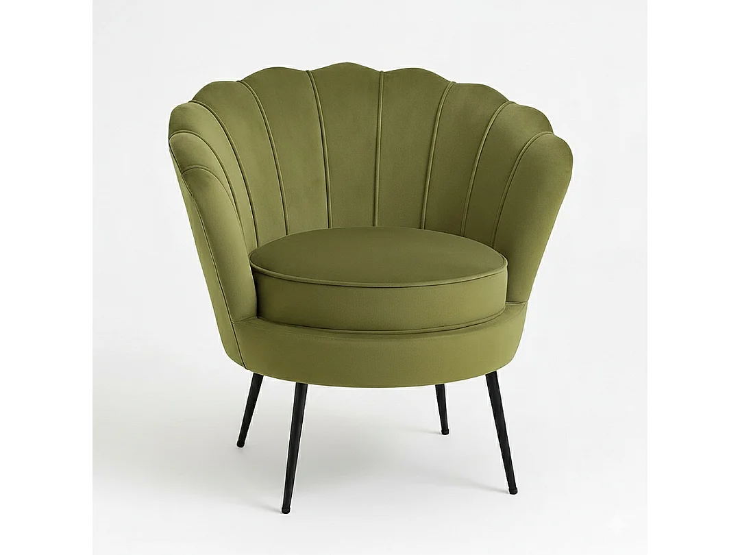 Nice fauteuil velours groen.