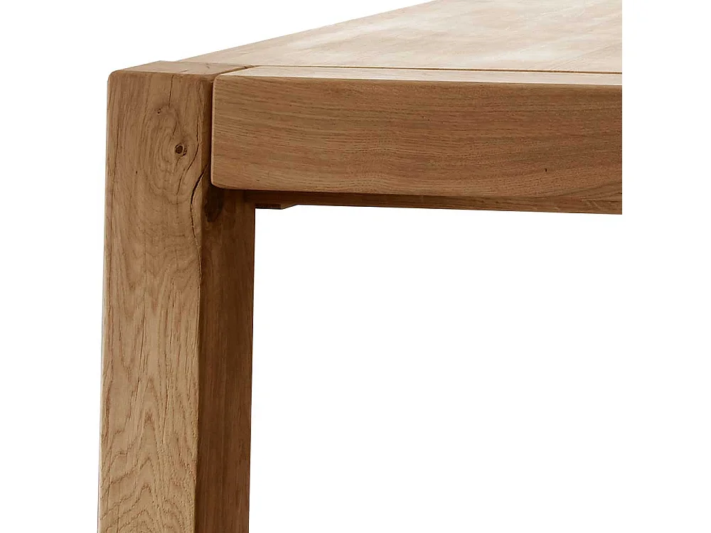 Tisch Massivholz ausziehbar aus Wildeiche Front Butterflyauszug