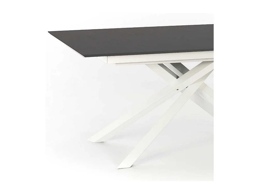 Ausziehbarer Tisch in Weiß und Dunkelgrau modern