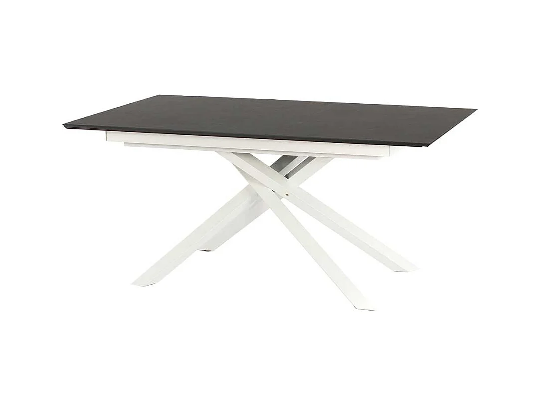 Ausziehbarer Tisch in Weiß und Dunkelgrau modern