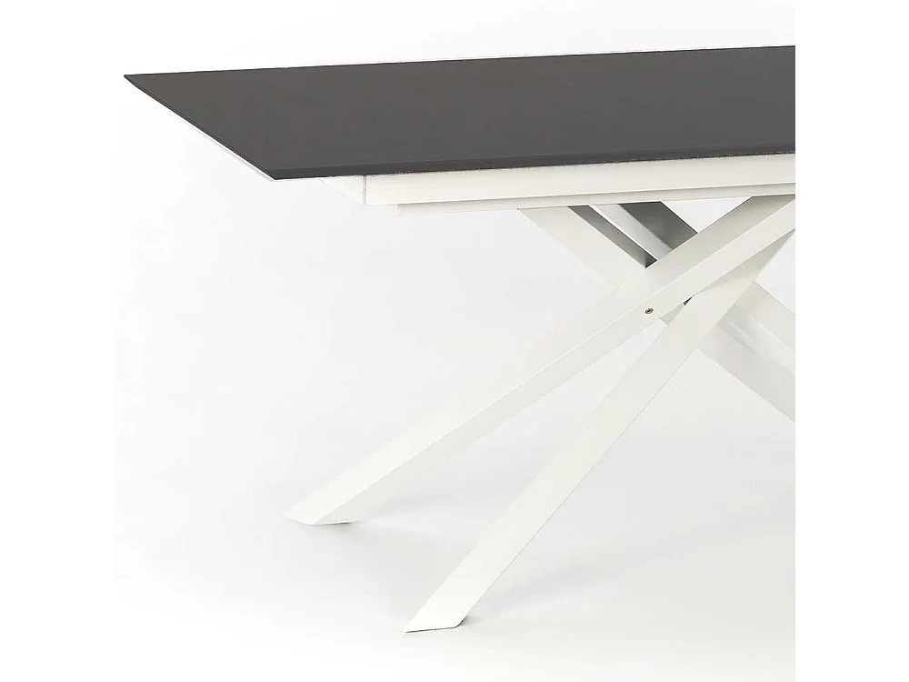 Ausziehbarer Tisch in Weiß und Dunkelgrau modern