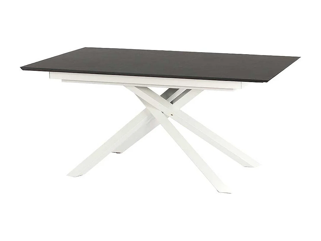 Ausziehbarer Tisch in Weiß und Dunkelgrau modern