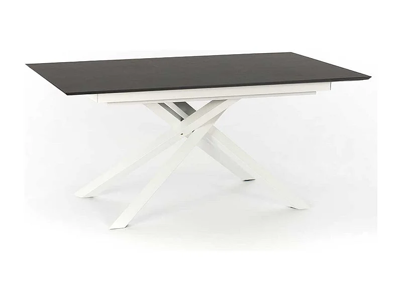 Ausziehbarer Tisch in Weiß und Dunkelgrau modern