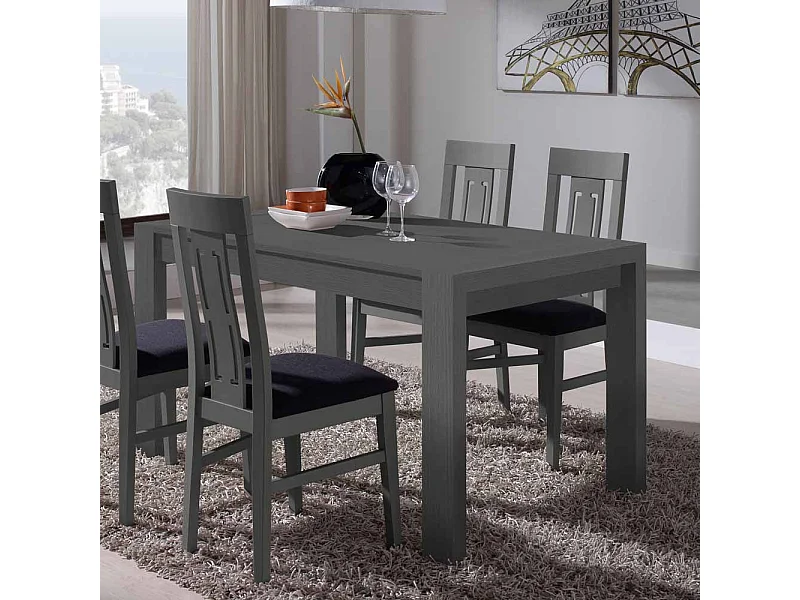 Esstisch in Dunkelgrau ausziehbar