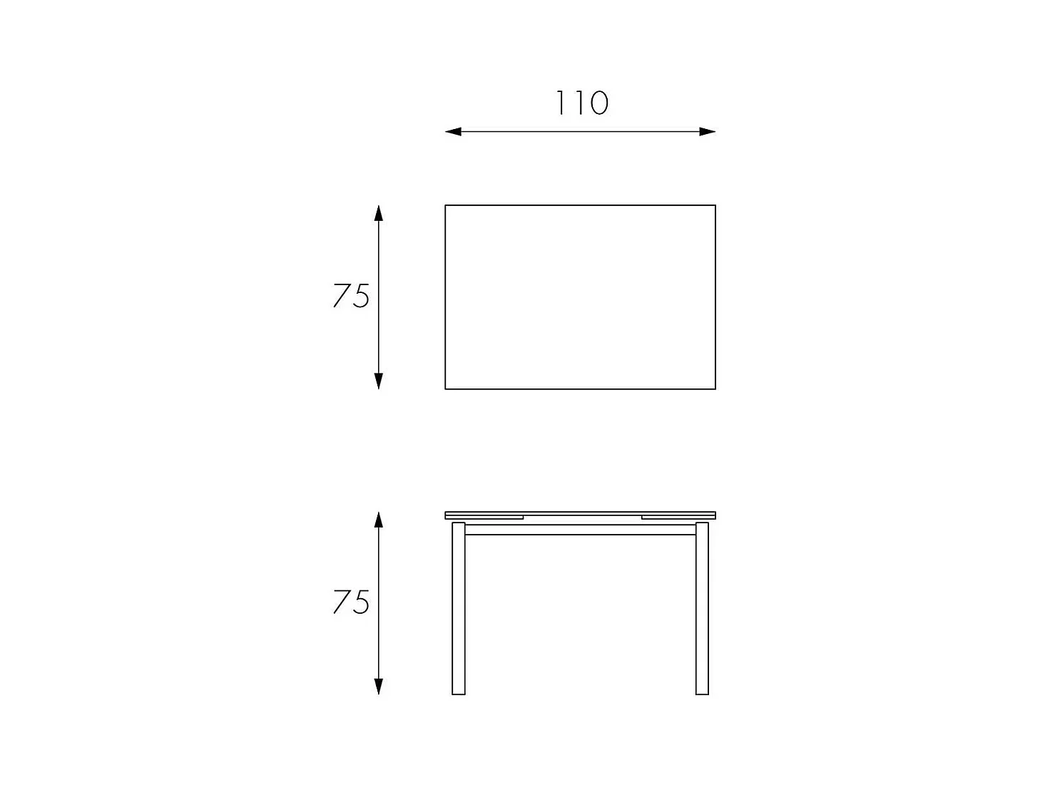 Ausziehbarer Tisch in Weiß Glasplatte