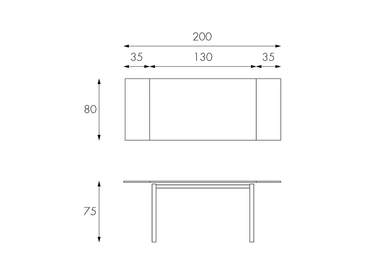 Ausziehbarer Tisch in Weiß Glasplatte