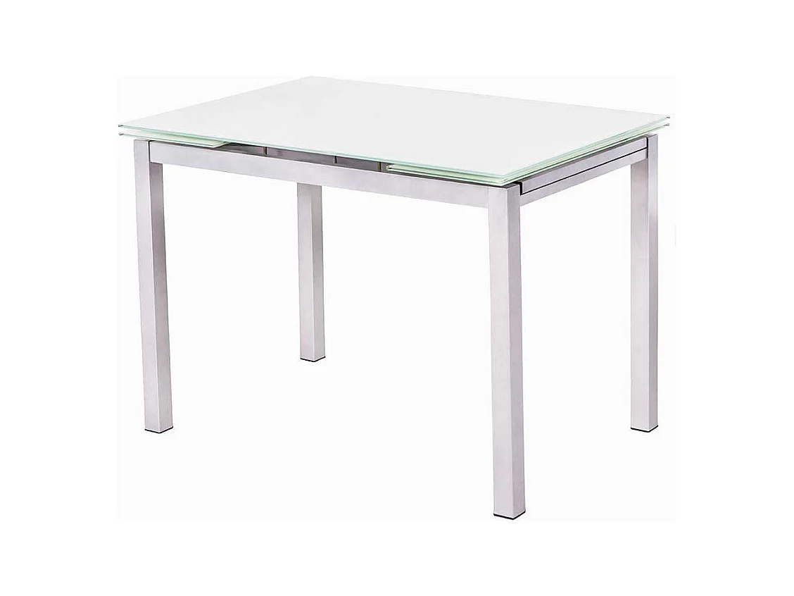 Ausziehbarer Tisch in Weiß Glasplatte