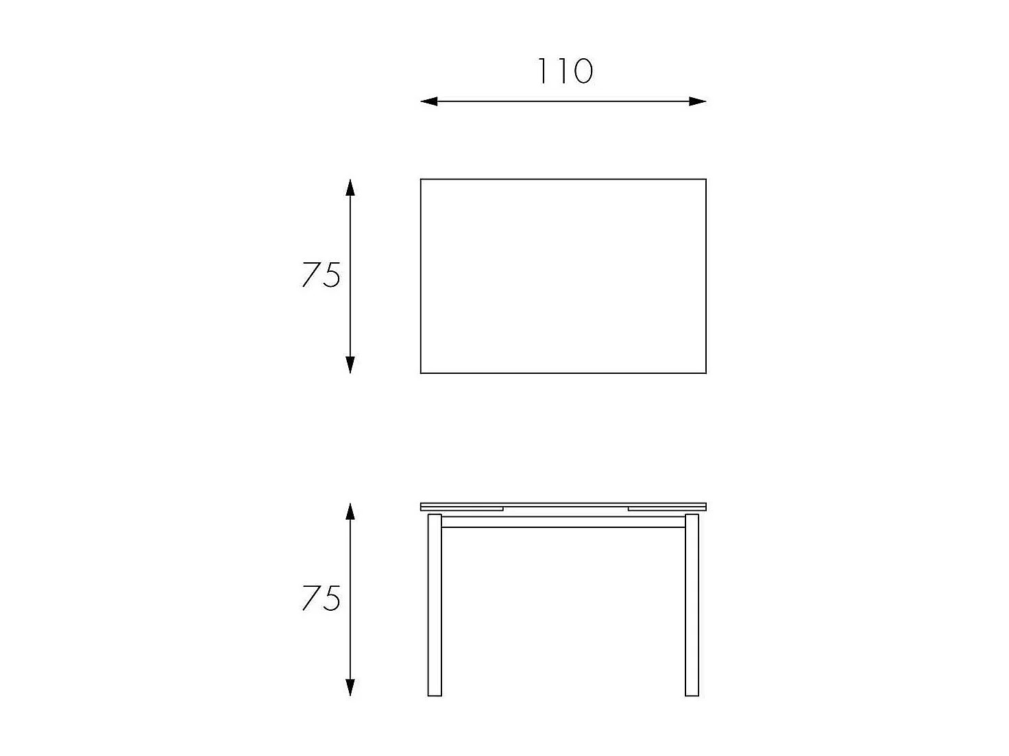 Ausziehbarer Tisch in Weiß Glasplatte