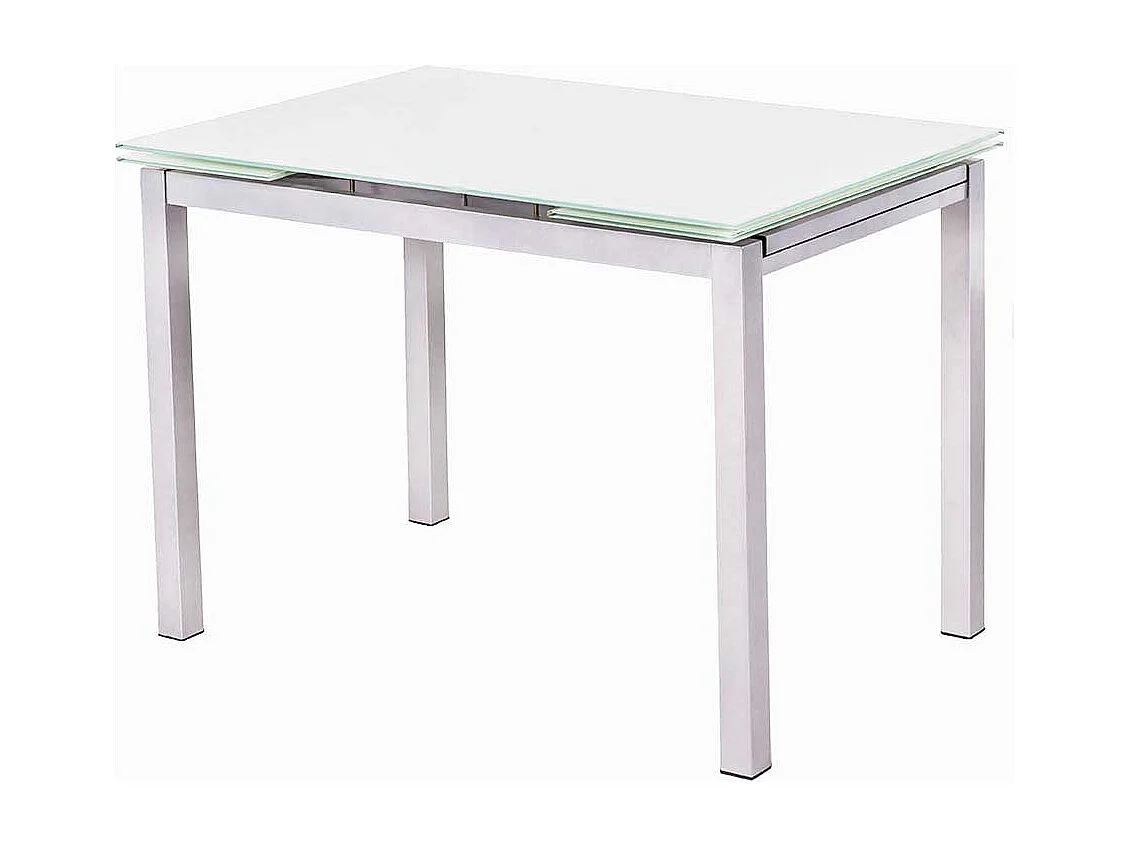 Ausziehbarer Tisch in Weiß Glasplatte