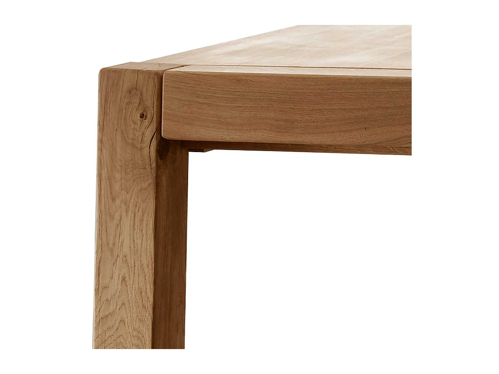 Tisch Massivholz ausziehbar aus Wildeiche Front Butterflyauszug