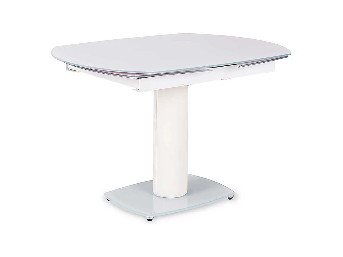 Glas Esszimmertisch in Weiß ausziehbar