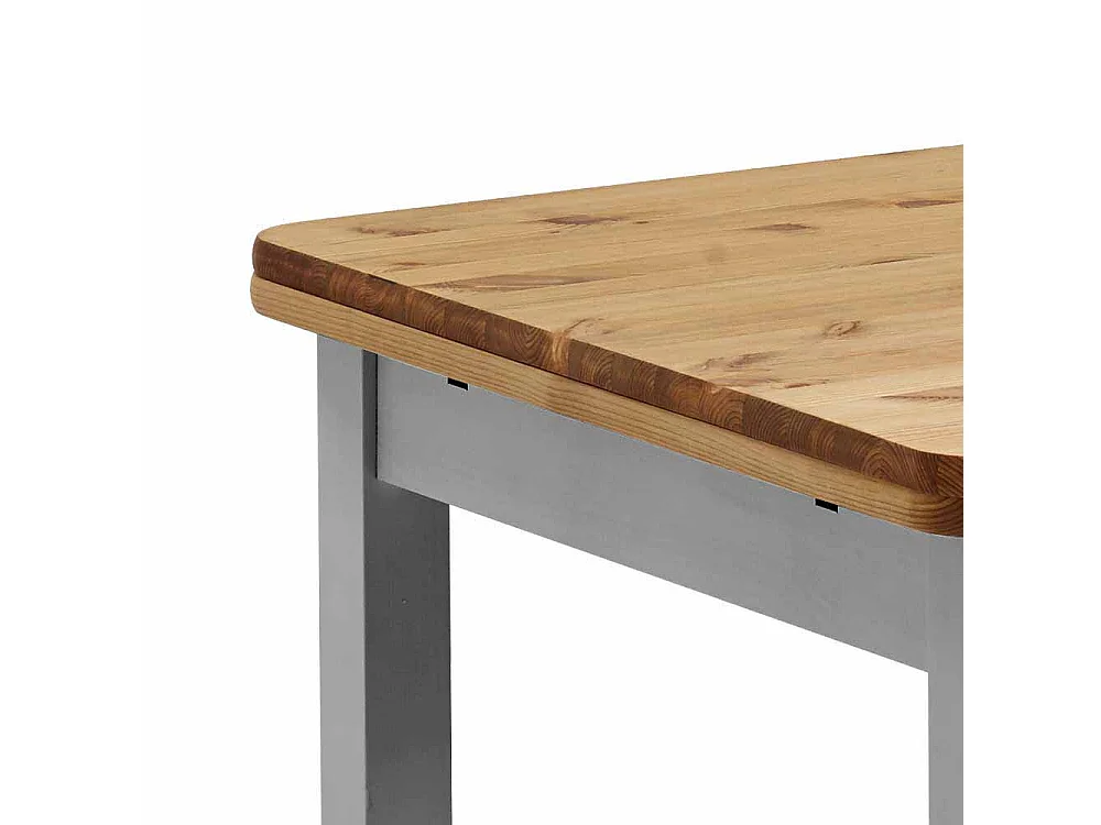 Esstisch in Grau Kiefer massiv ausziehbar