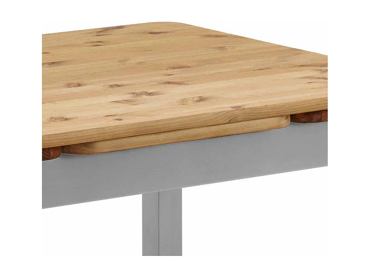 Esstisch in Grau Kiefer massiv ausziehbar