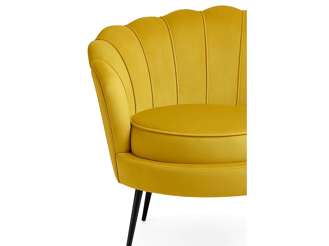 Nice Sessel Velour curry gelb.