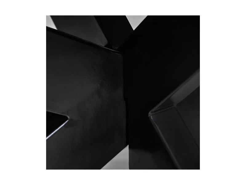 Table 200 x 100 cm bois de chêne et pied croix en métal noir - OTTAWA