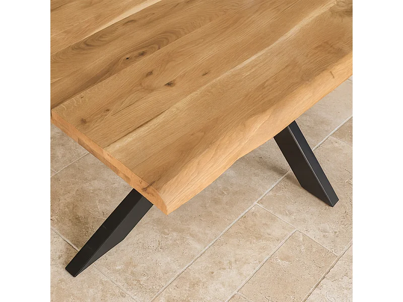 Table basse 140 x 70 cm en chêne clair massif et métal noir - OTTAWA