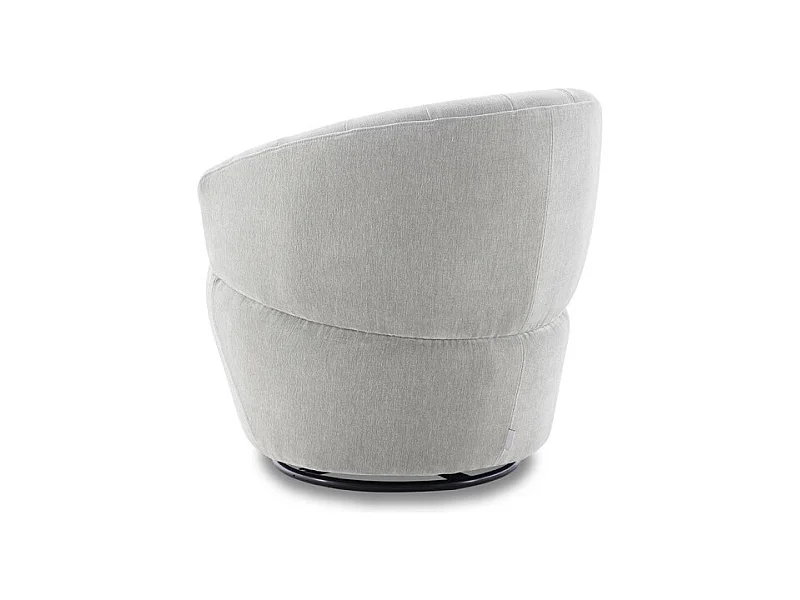Fauteuil rond pivotant 360° tissu doux microfibre gris – COROLLA