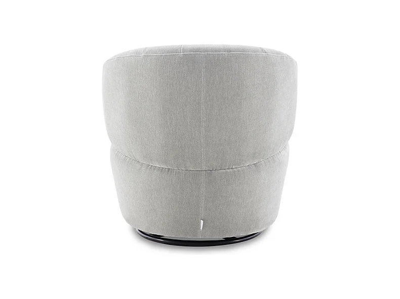 Fauteuil rond pivotant 360° tissu doux microfibre gris – COROLLA