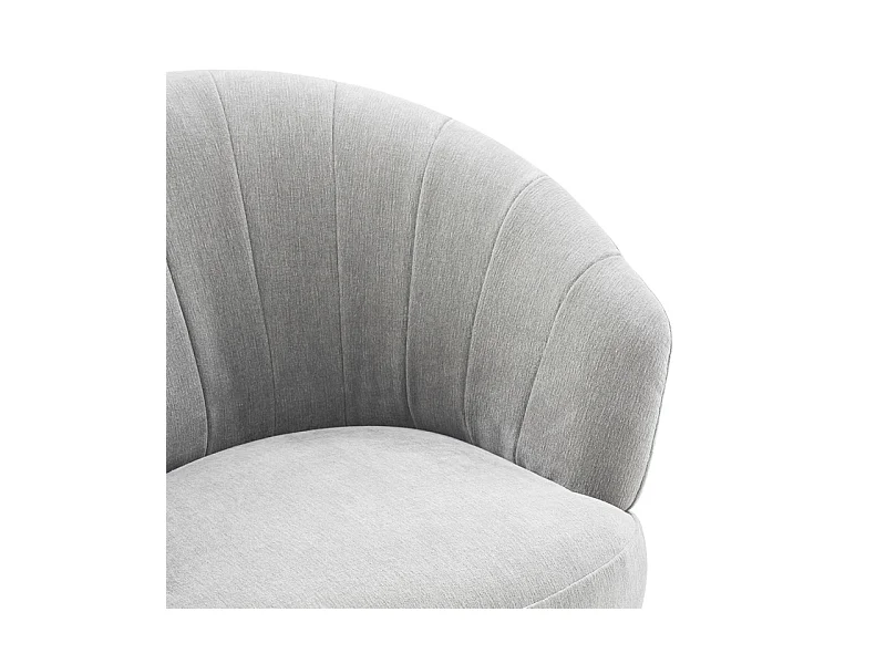 Fauteuil rond pivotant 360° tissu doux microfibre gris – COROLLA