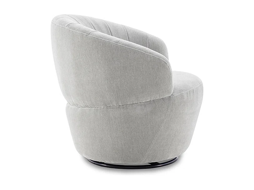Fauteuil rond pivotant 360° tissu doux microfibre gris – COROLLA