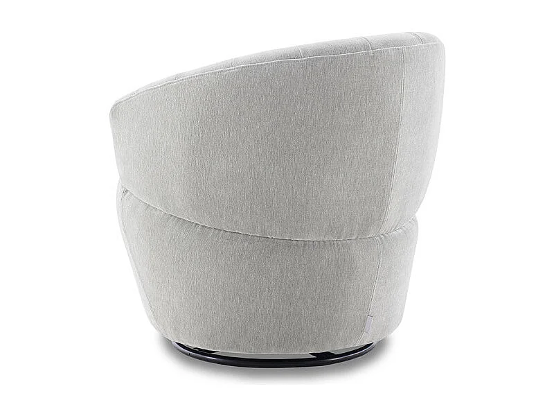 Fauteuil rond pivotant 360° tissu doux microfibre gris – COROLLA
