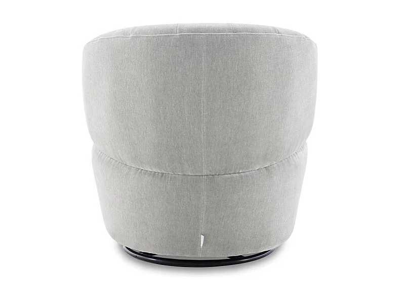Fauteuil rond pivotant 360° tissu doux microfibre gris – COROLLA