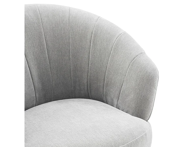 Fauteuil rond pivotant 360° tissu doux microfibre gris – COROLLA