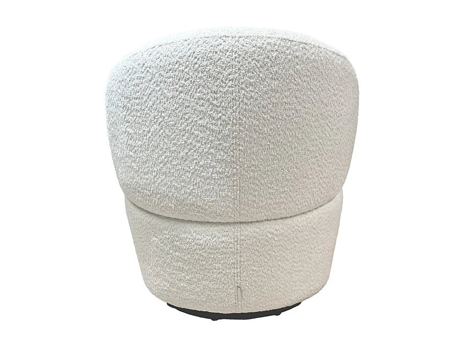 Fauteuil rond pivotant 360° tissu bouclé blanc cassé – COROLLA