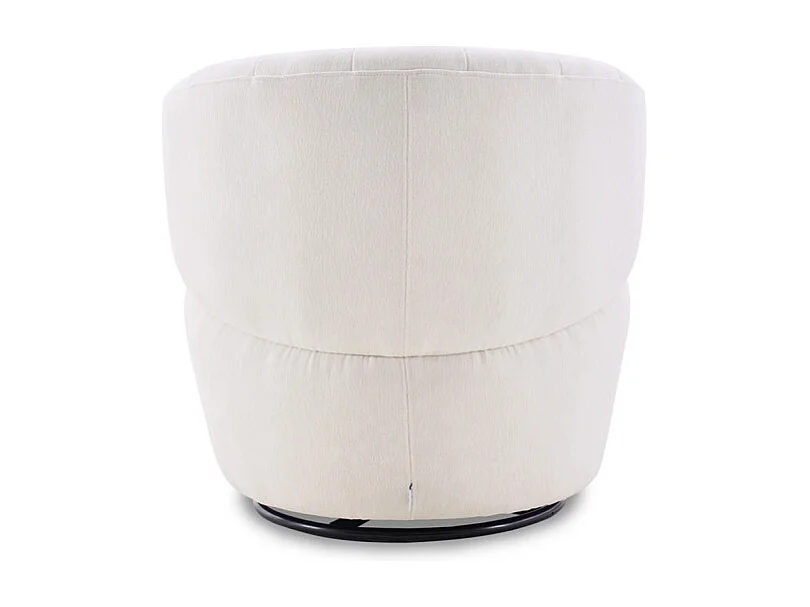 Fauteuil rond pivotant 360° tissu doux microfibre beige – COROLLA