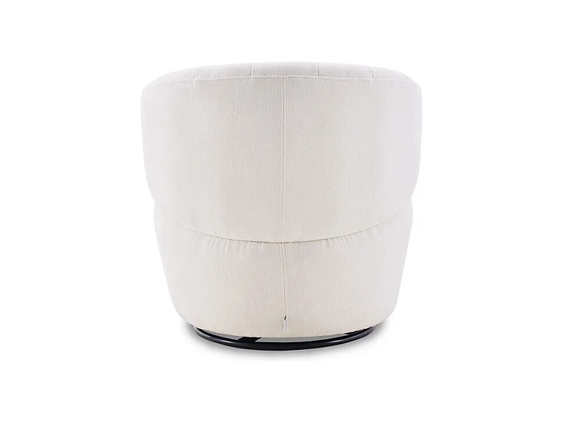 Fauteuil rond pivotant 360° tissu doux microfibre beige – COROLLA