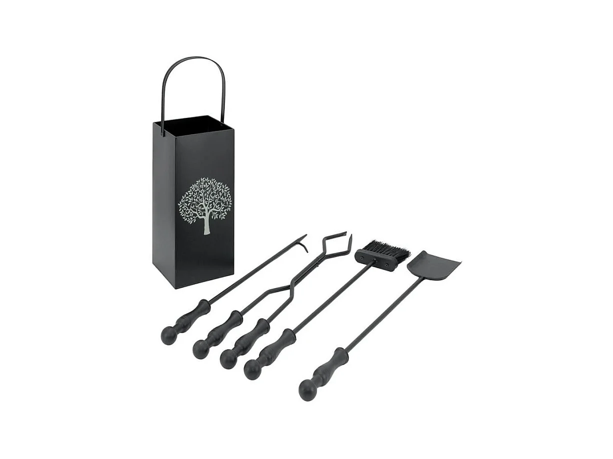 Serviteur de cheminée moderne 4 accessoires Arbre de vie