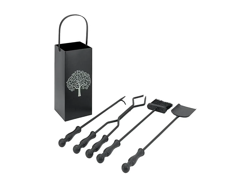 Serviteur de cheminée moderne 4 accessoires Arbre de vie