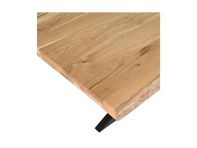 Table 220 x 100 cm bois de chêne et pied croix en métal noir - OTTAWA