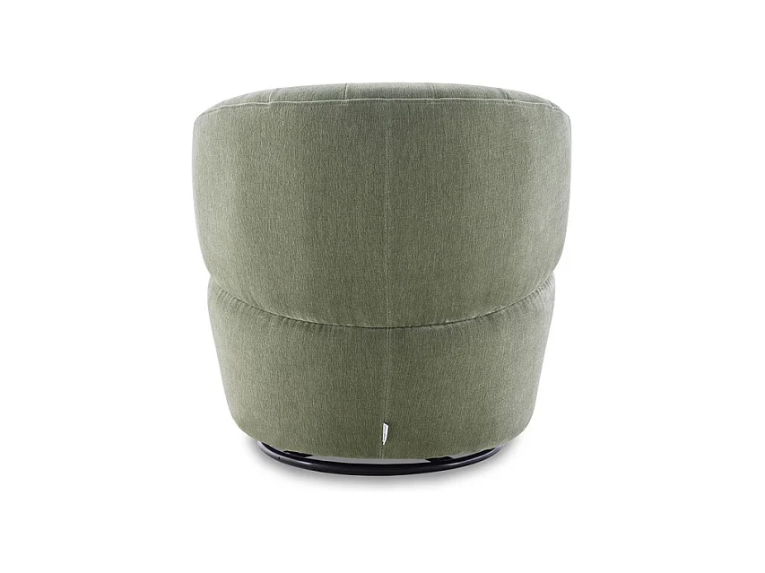 Fauteuil rond pivotant 360° tissu doux microfibre vert – COROLLA