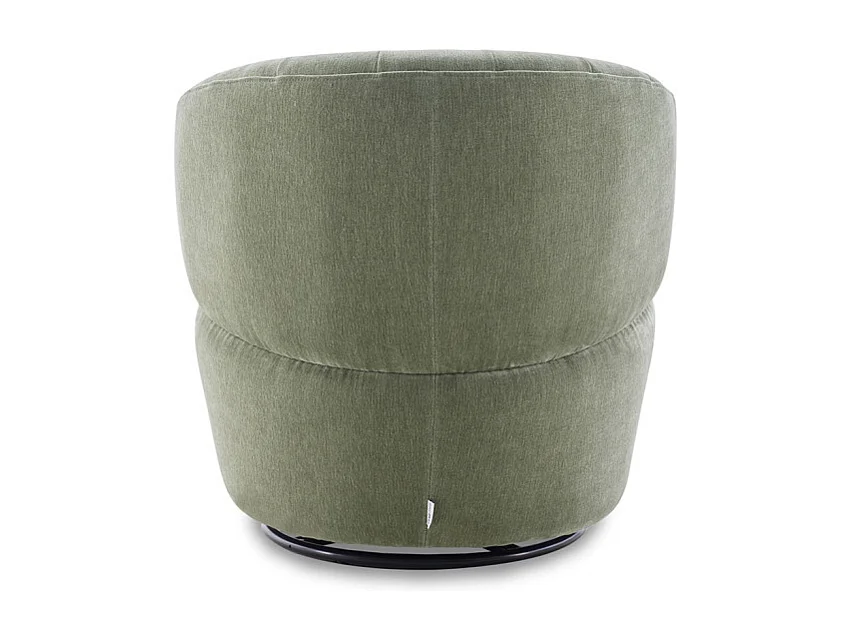 Fauteuil rond pivotant 360° tissu doux microfibre vert – COROLLA