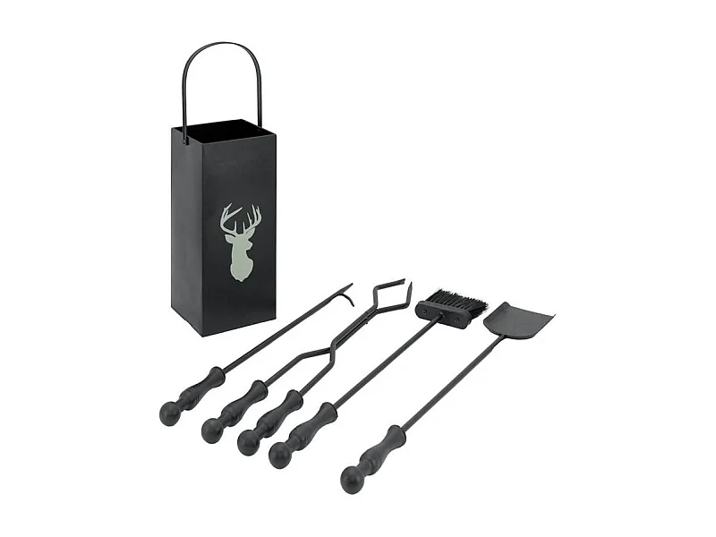 Serviteur de cheminée moderne 4 accessoires Cerf