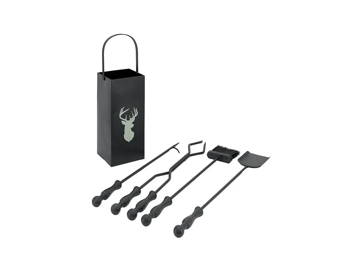 Serviteur de cheminée moderne 4 accessoires Cerf
