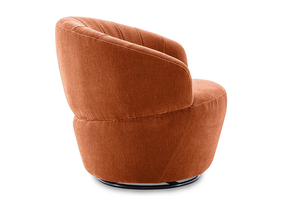 Fauteuil rond pivotant 360° tissu microfibre terracotta – COROLLA