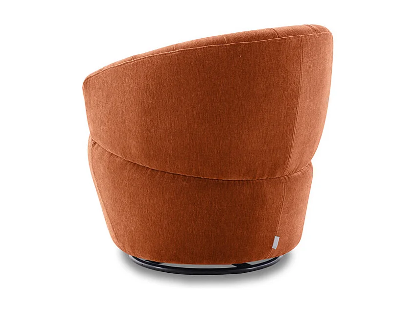 Fauteuil rond pivotant 360° tissu microfibre terracotta – COROLLA