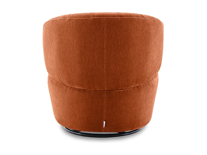 Fauteuil rond pivotant 360° tissu microfibre terracotta – COROLLA