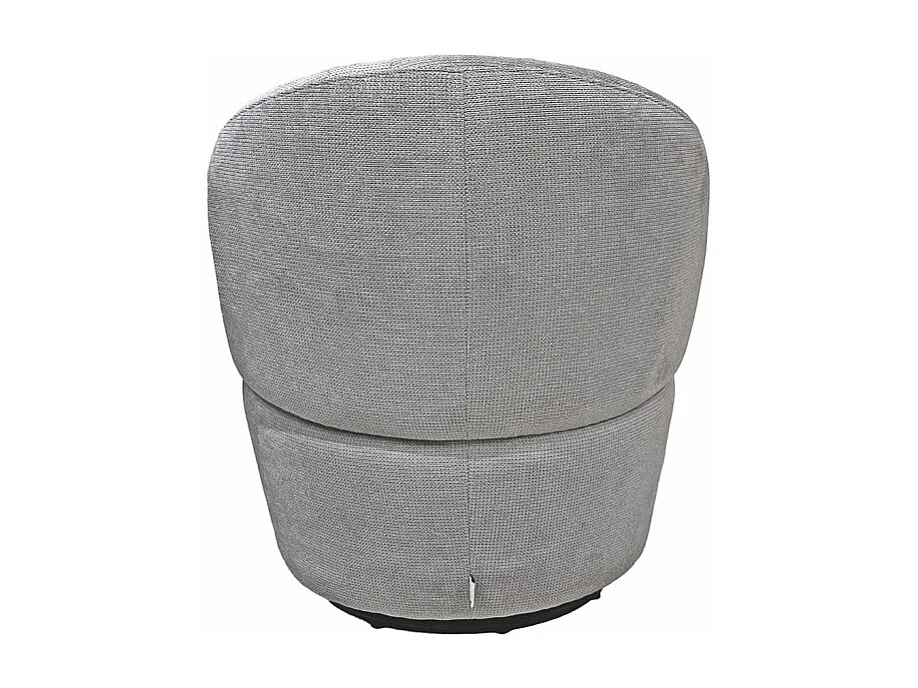 Fauteuil rond pivotant 360° tissu chenille doux gris – COROLLA